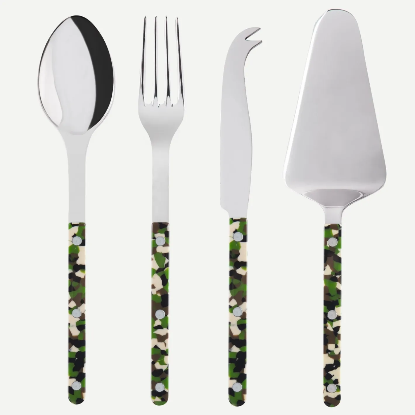 Sabre Paris Bistrot Camouflage, Green | Set Of 4 Must-have Serving Pieces