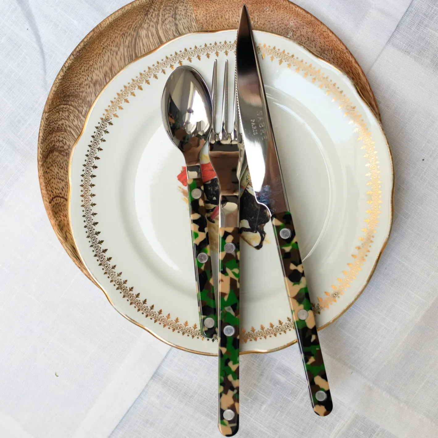 Sabre Paris Bistrot Camouflage, Green | Dinner Knife