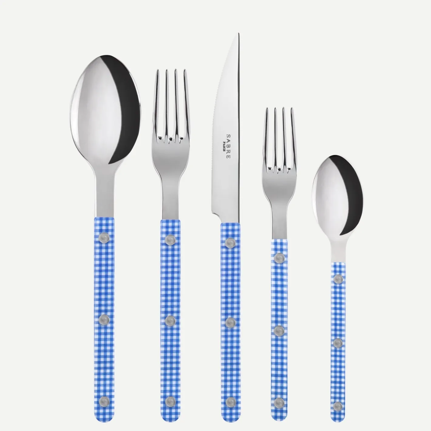 Sabre Paris Bistrot Gingham, Blue | Set Of 5 Pieces