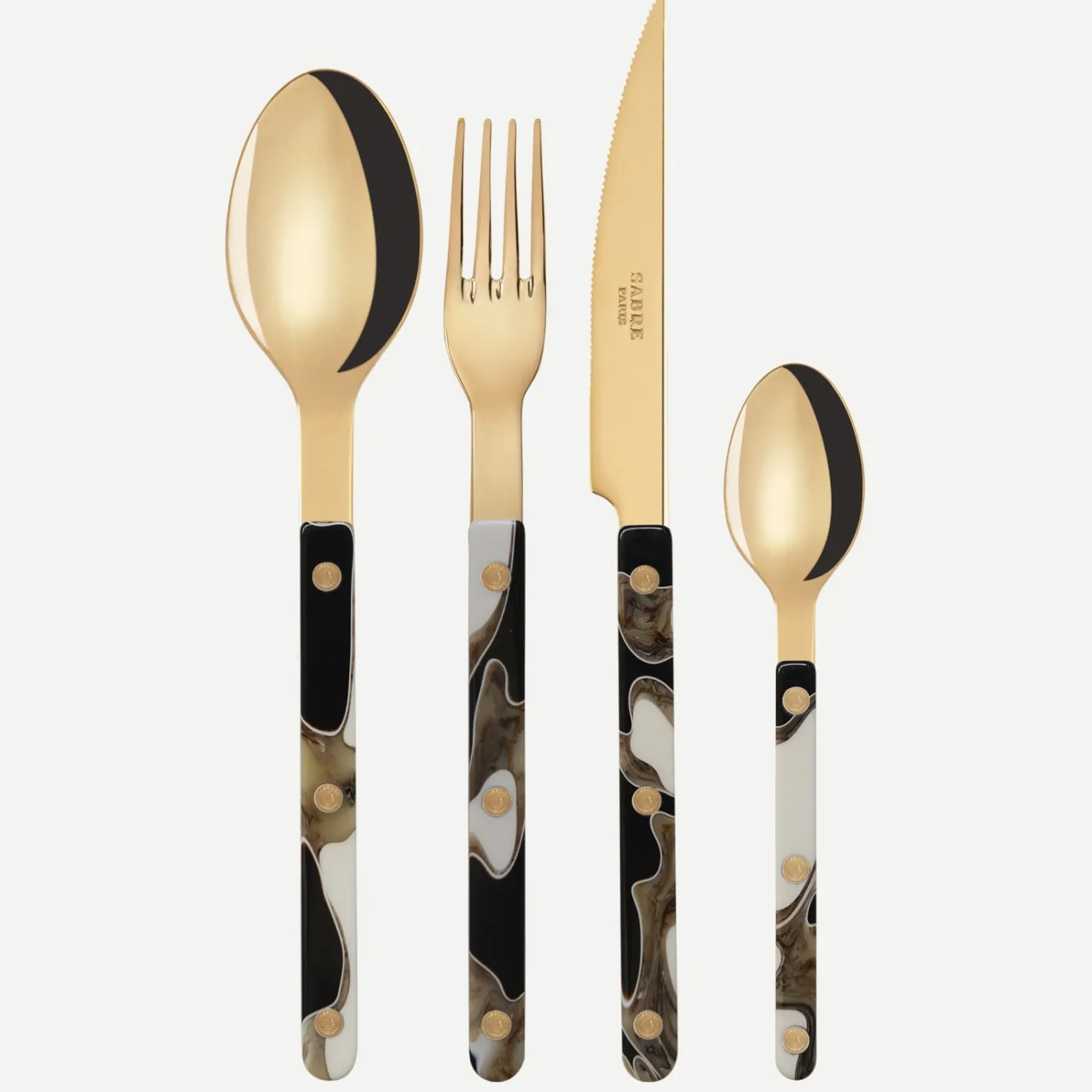 Sabre Paris Bistrot Gold Dune, Dune Black | Set Of 4 Pieces