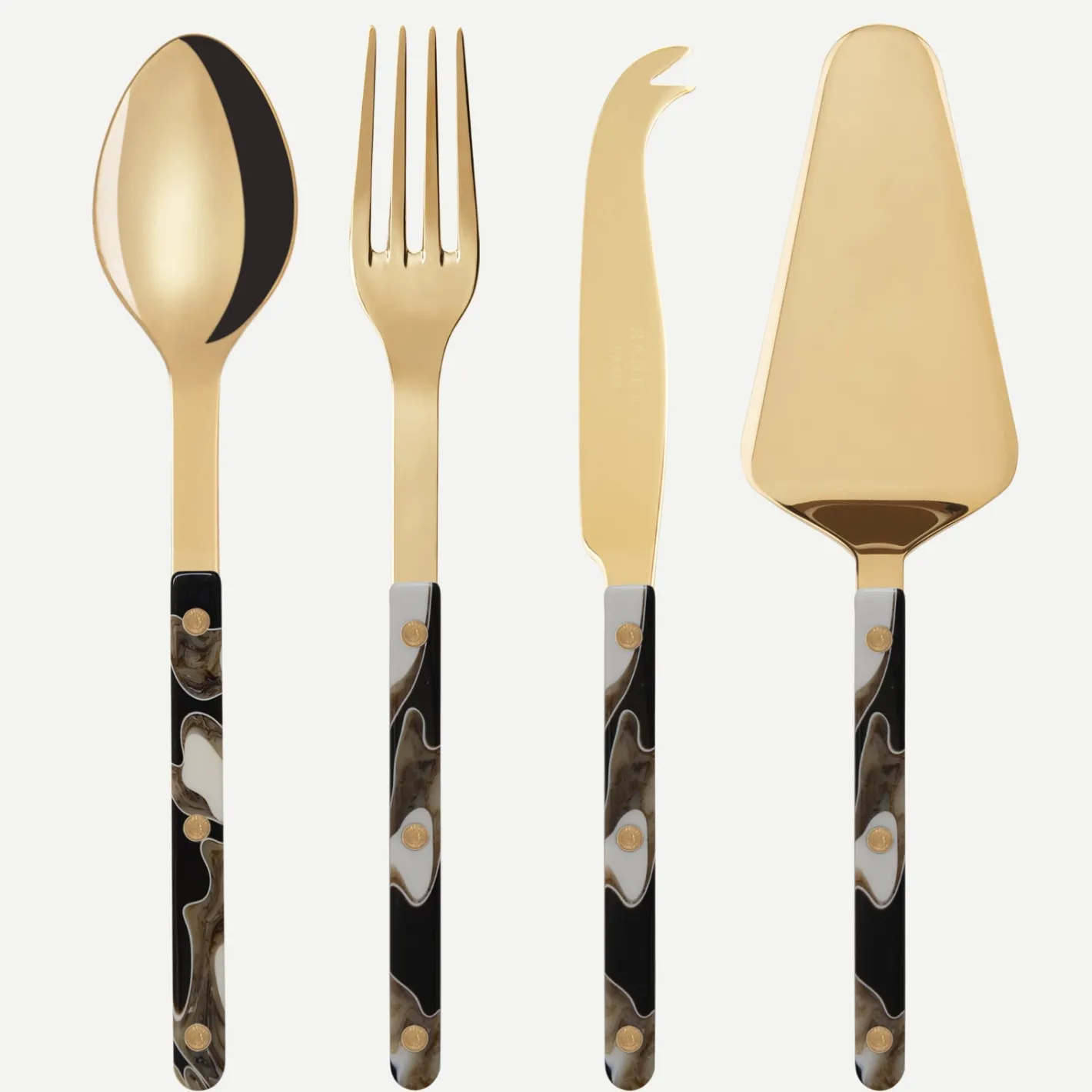 Sabre Paris Bistrot Gold Dune, Dune Black | Set Of 4 Must-have Serving Pieces