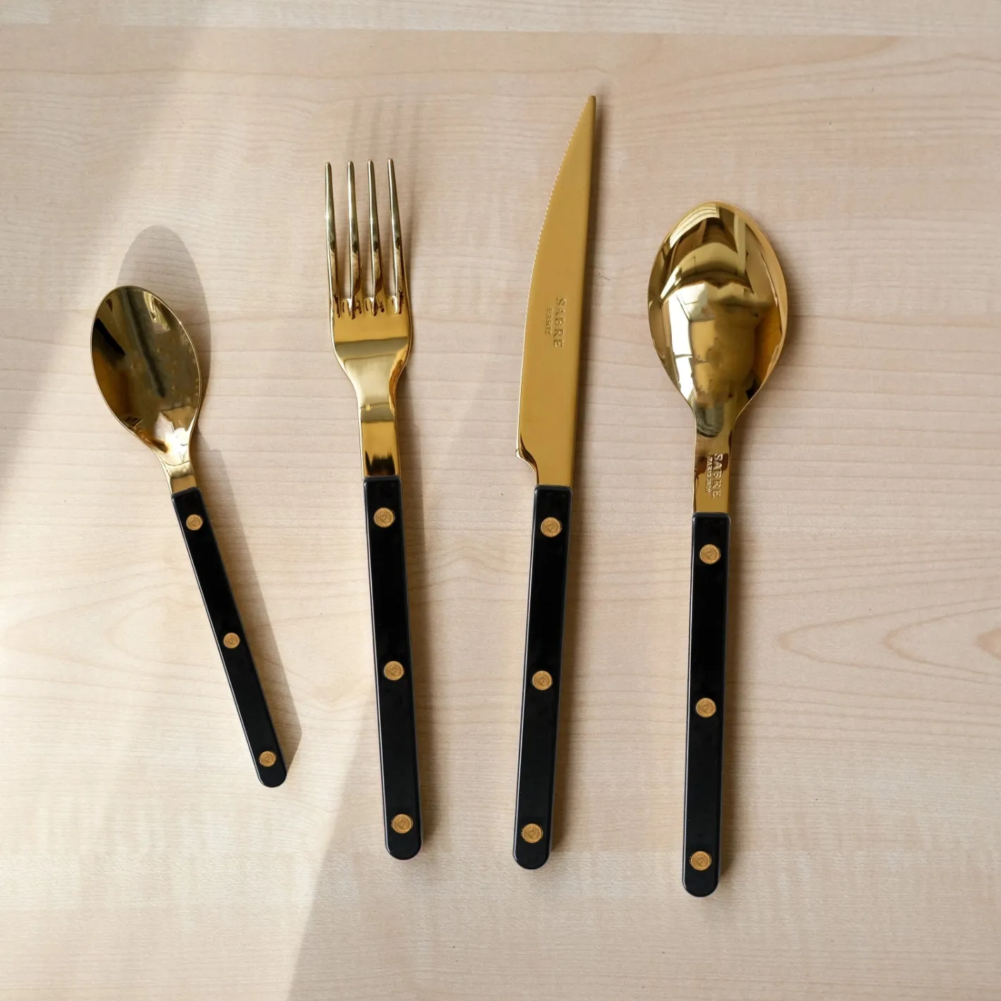 Sabre Paris Bistrot Gold Solid, Black | Dinner Fork