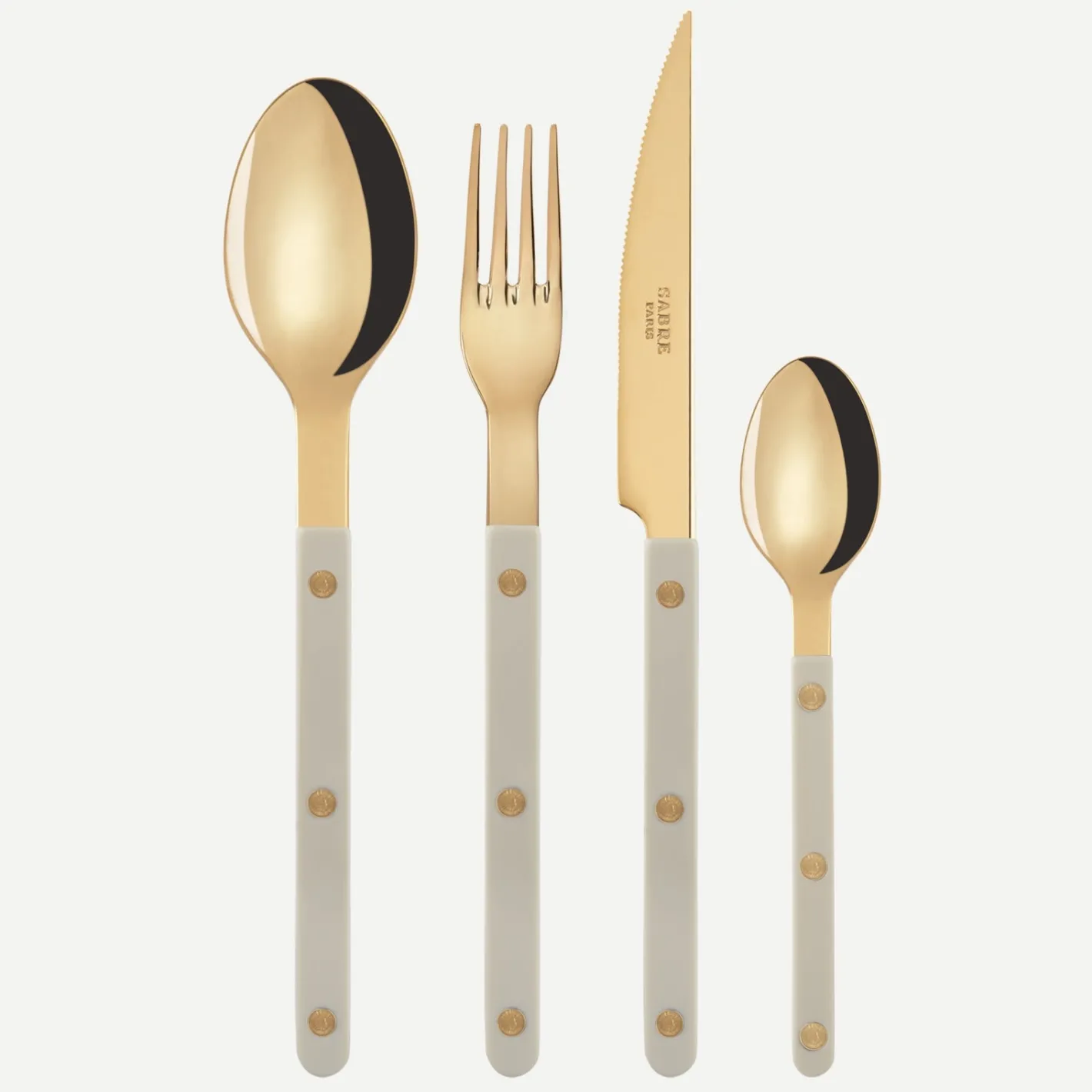 Sabre Paris Bistrot Gold Solid, Light kaki | 24 Pieces Set