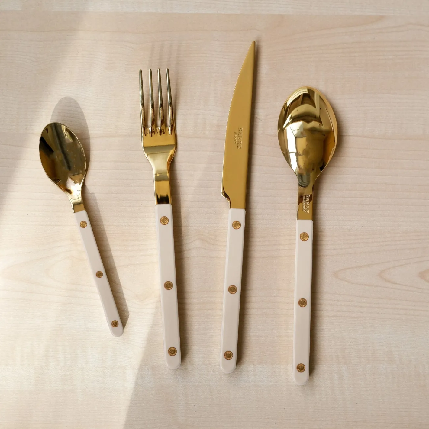 Sabre Paris Bistrot Gold Solid, Light kaki | 24 Pieces Set