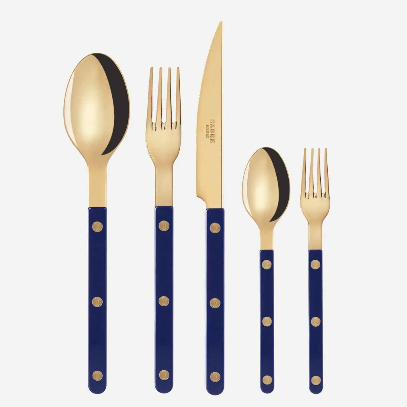 Sabre Paris Bistrot Gold Solid, Navy blue | Set Of 5 Pieces