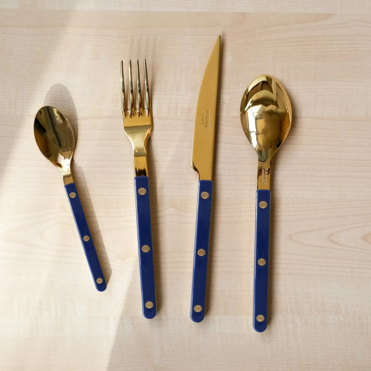 Sabre Paris Bistrot Gold Solid, Navy blue | Set Of 5 Pieces