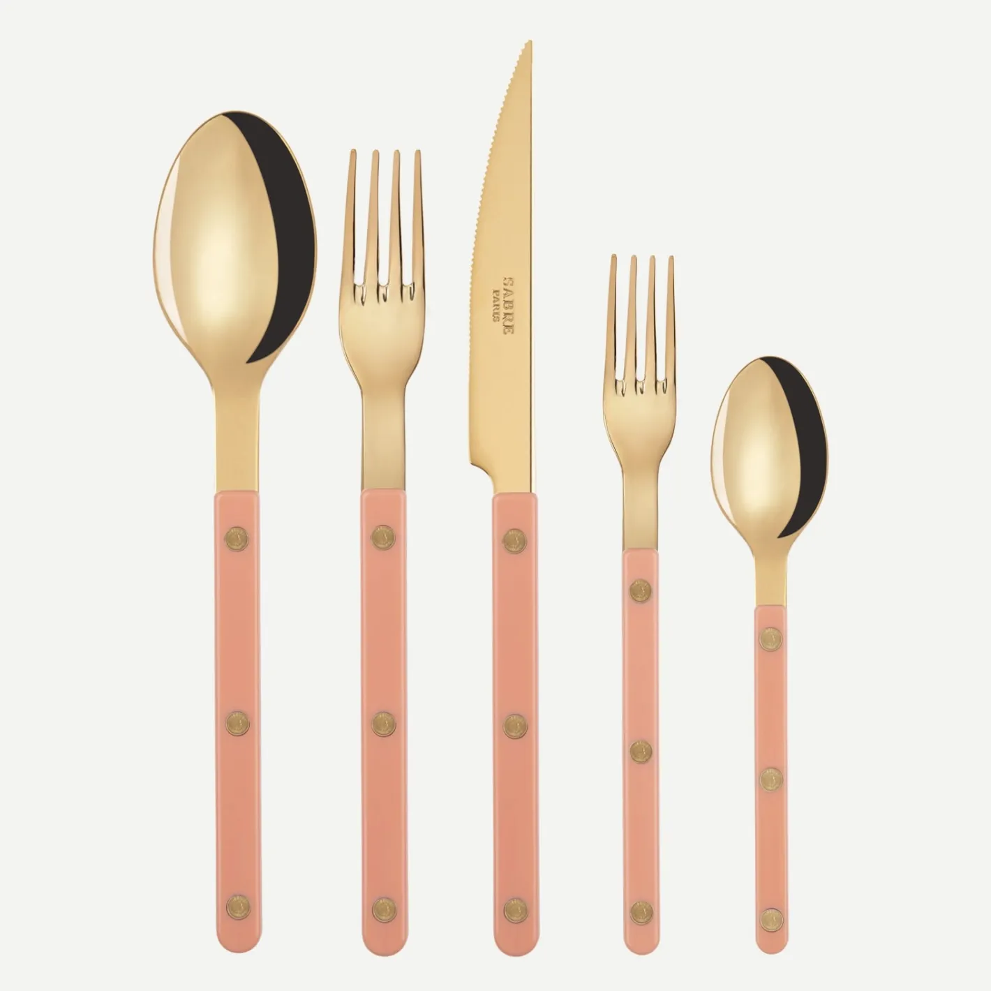 Sabre Paris Bistrot Gold Solid, Nude Pink | Set Of 5 Pieces