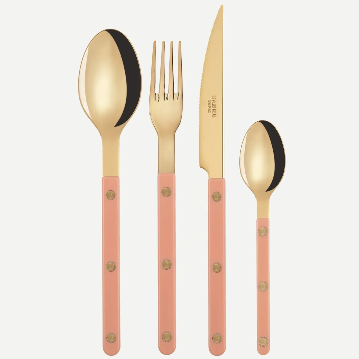 Sabre Paris Bistrot Gold Solid, Nude Pink | 48 Pieces Set