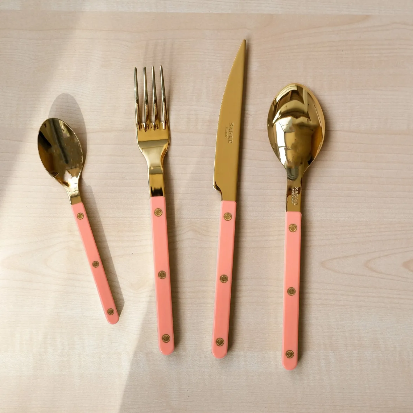 Sabre Paris Bistrot Gold Solid, Nude Pink | Set Of 5 Pieces