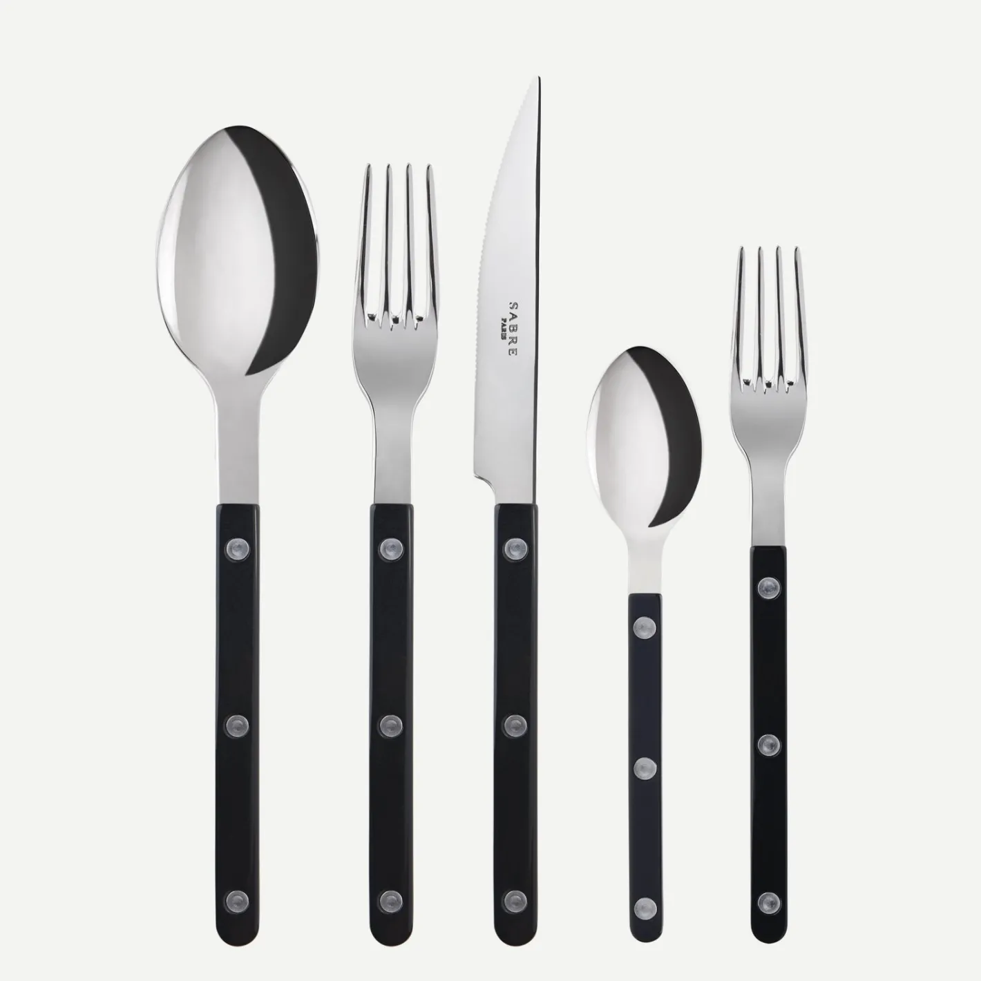 Sabre Paris Bistrot Solid, Black | Set Of 5 Pieces