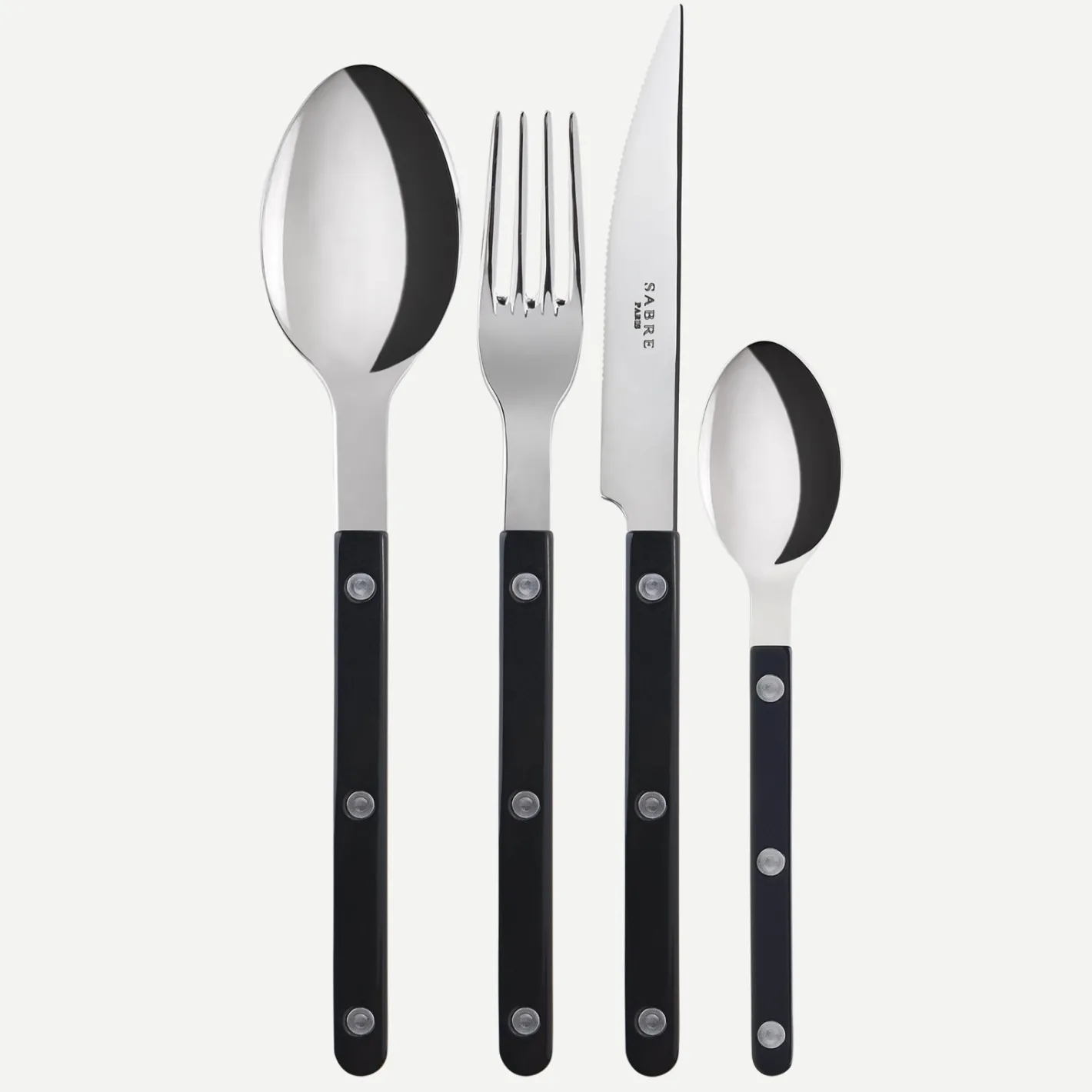 Sabre Paris Bistrot Solid, Black | 24 Pieces Set