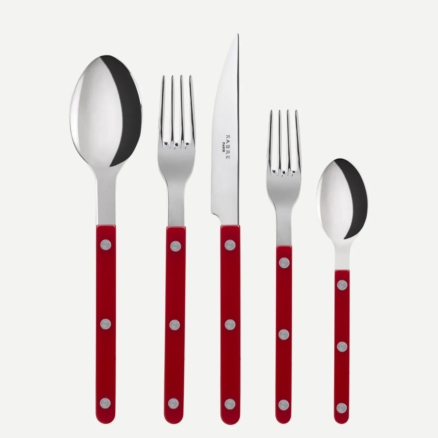 Sabre Paris Bistrot Solid, Burgundy | 20 Pieces Set