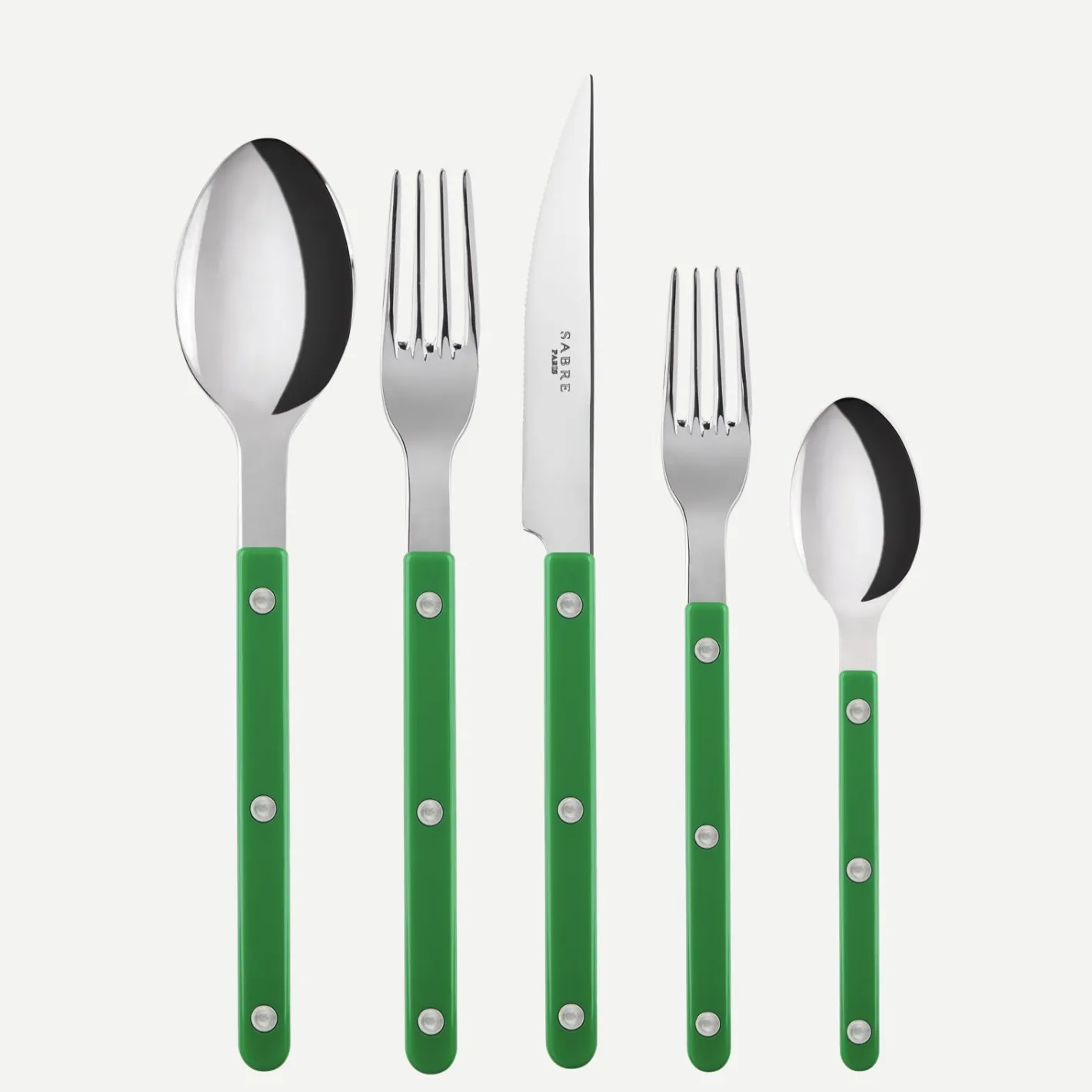 Sabre Paris Bistrot Solid, Garden green | Set Of 5 Pieces