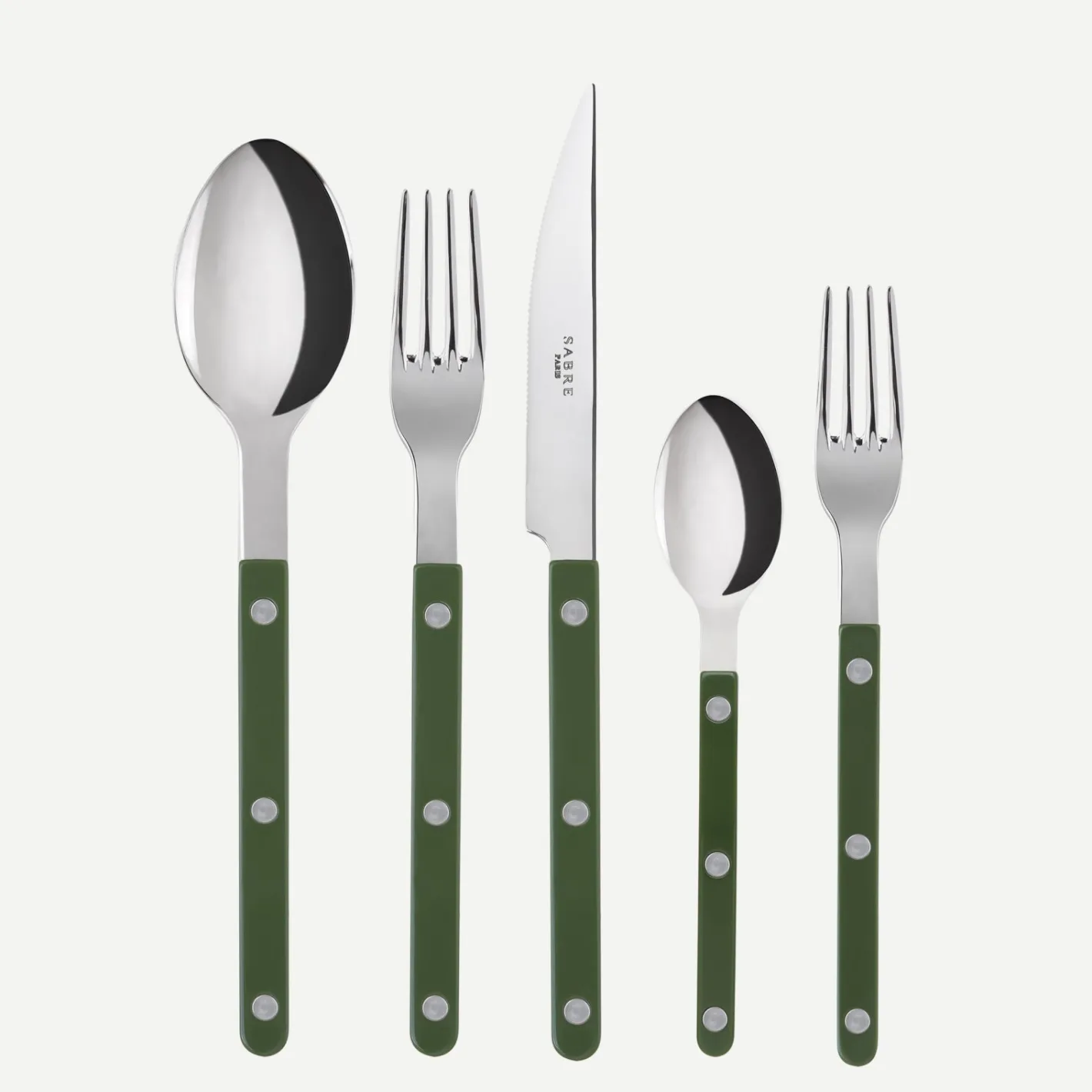 Sabre Paris Bistrot Solid, Green | Set Of 5 Pieces