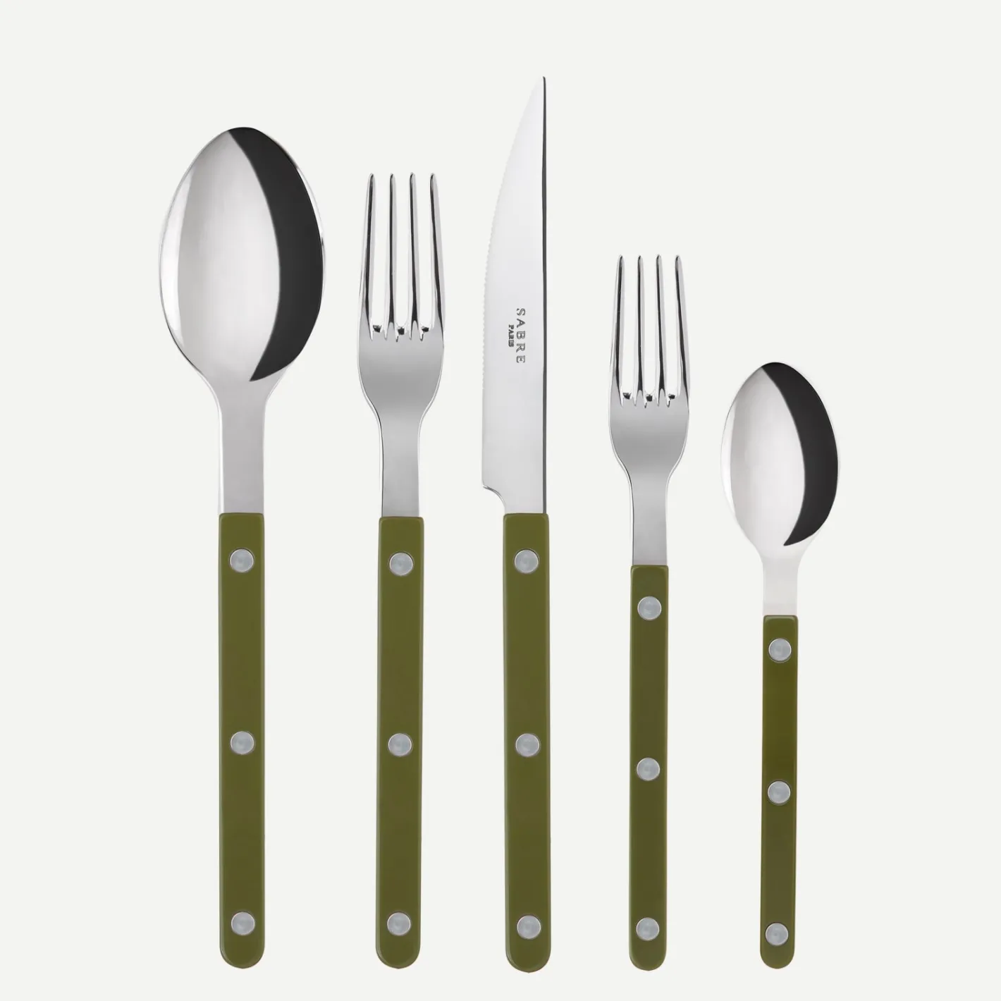 Sabre Paris Bistrot Solid, Green fern | Set Of 5 Pieces