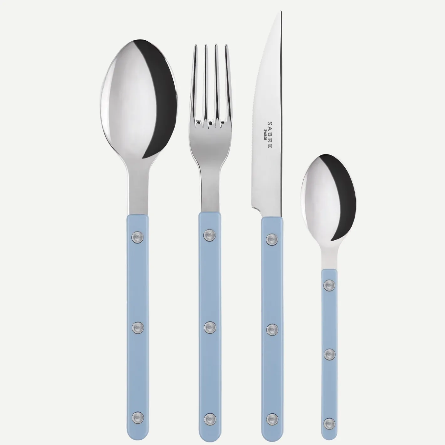 Sabre Paris Bistrot Solid, Pastel blue | 24 Pieces Set