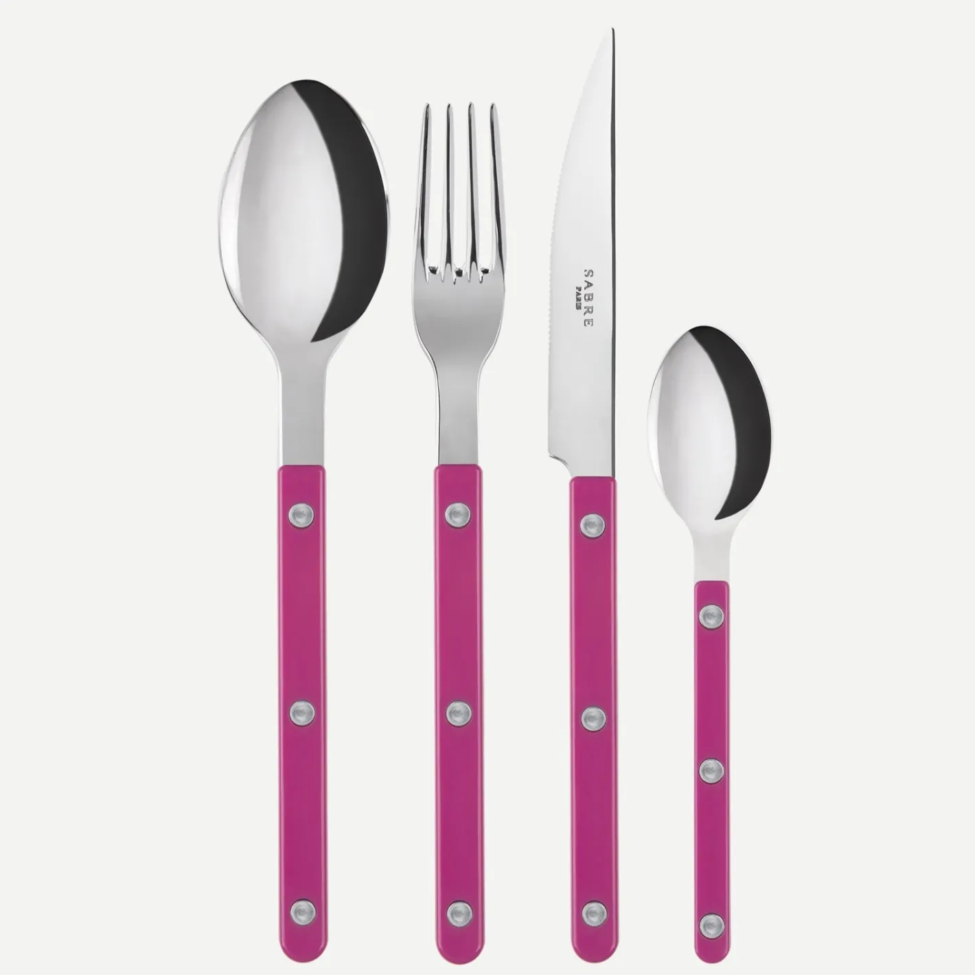 Sabre Paris Bistrot Solid, Raspberry | 24 Pieces Set