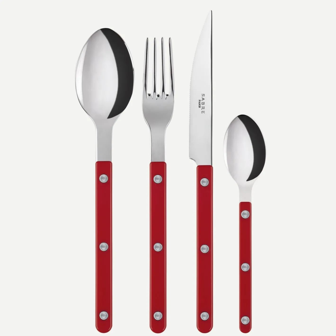 Sabre Paris Bistrot Solid, Red | 24 Pieces Set