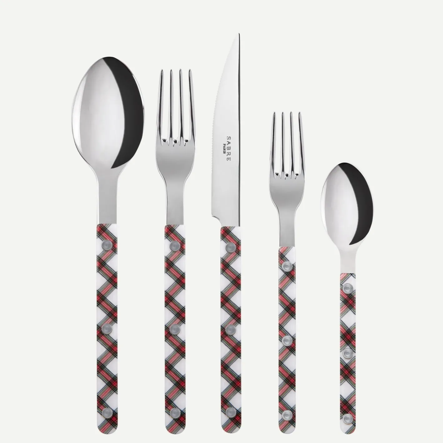 Sabre Paris Bistrot Tartan, White | Set Of 5 Pieces