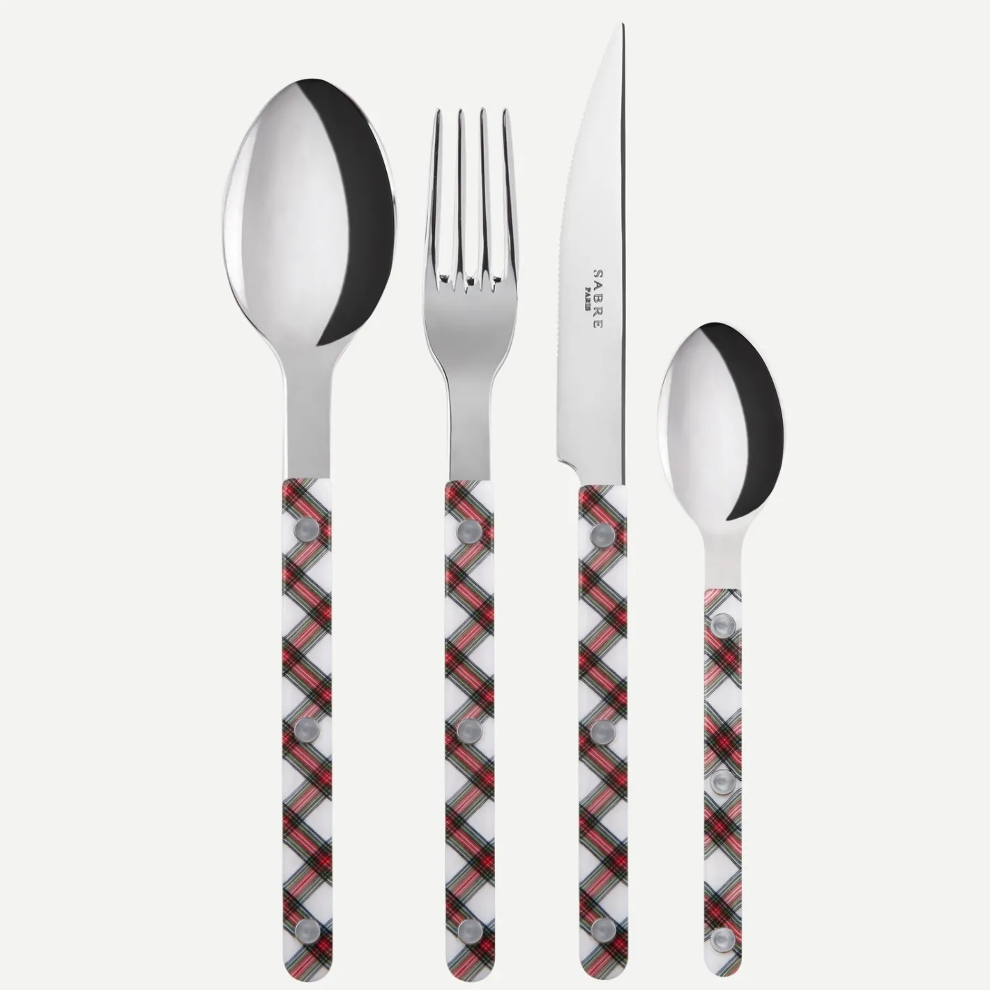 Sabre Paris Bistrot Tartan, White | 24 Pieces Set