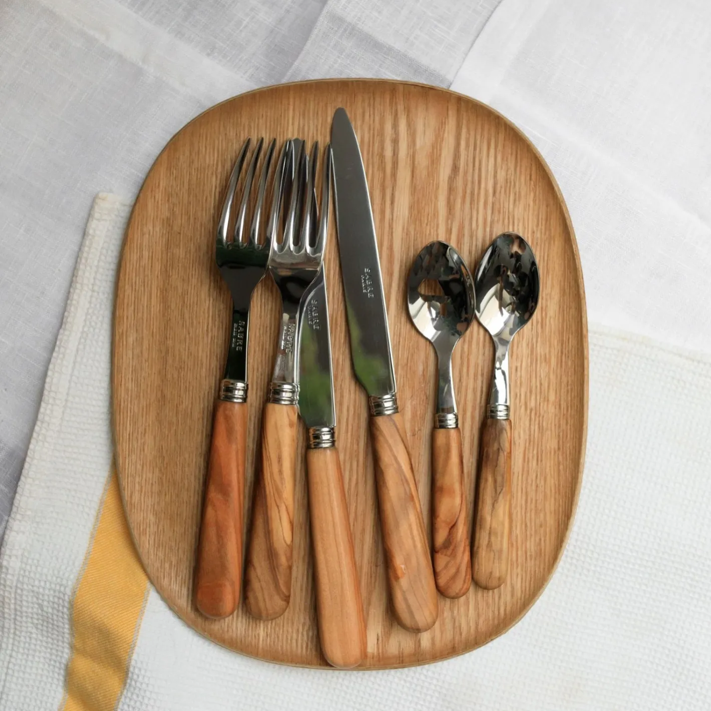 Sabre Paris Lavandou,Bois d'olivier | 48 Pieces Set