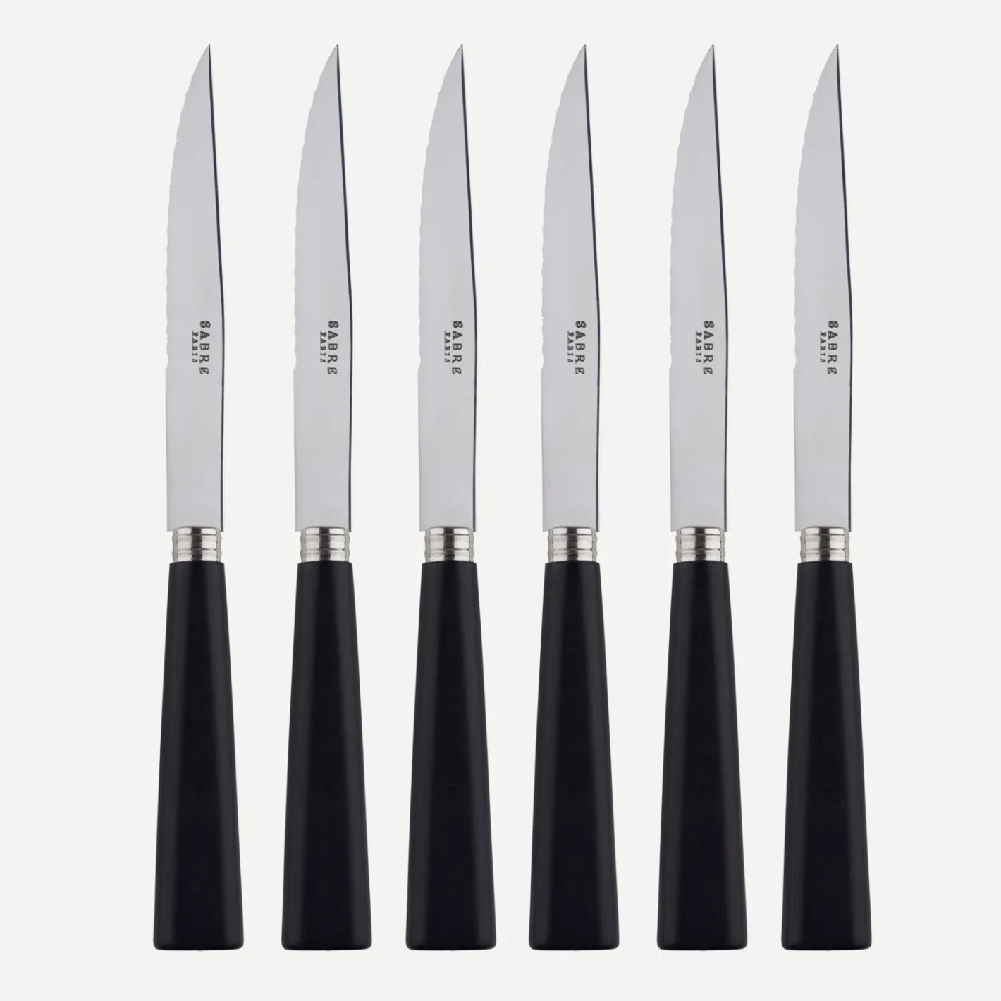 Sabre Paris Nature,Bois stratifié noir | Set Of 6 Steak Knives