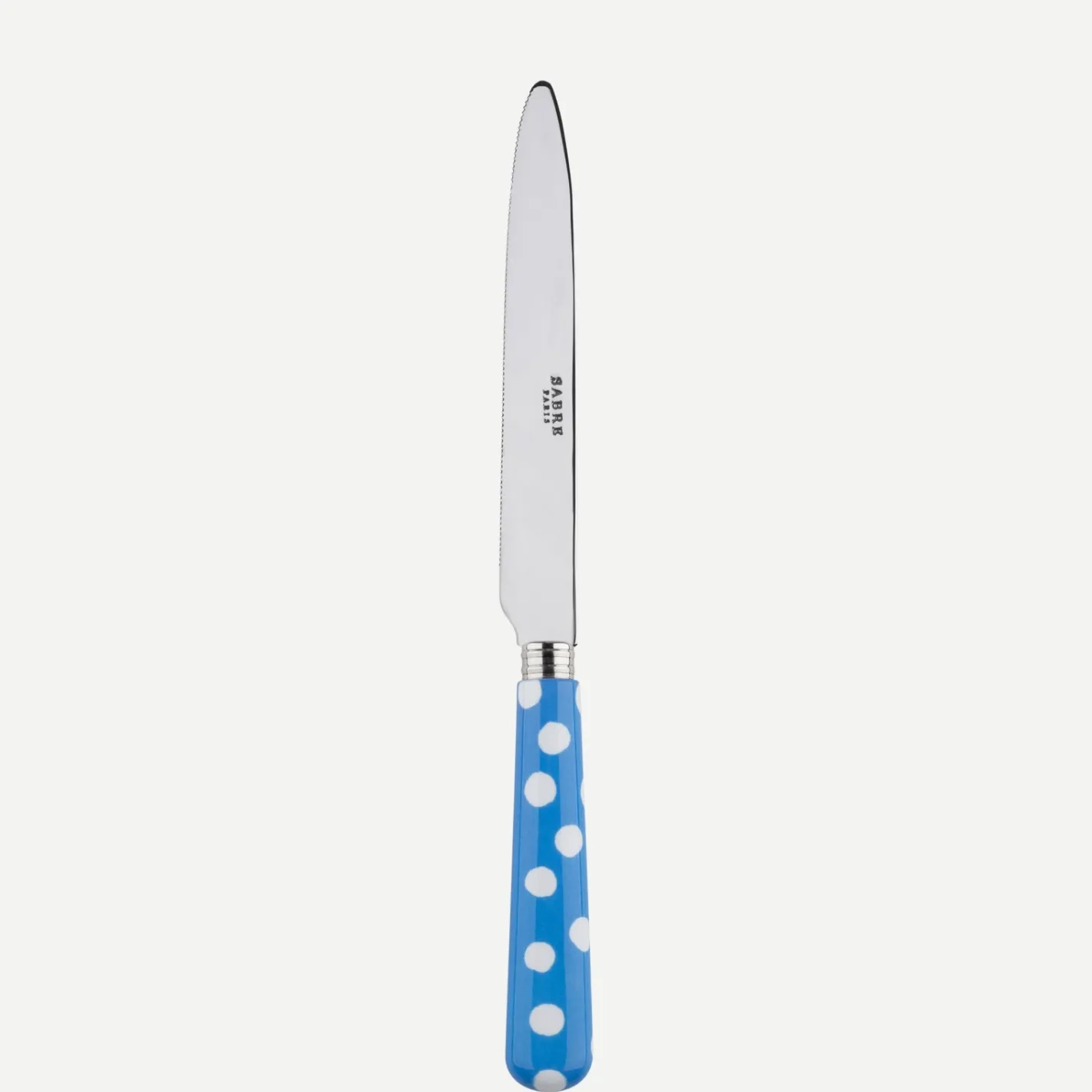 Sabre Paris Pois Blancs,Bleu clair | Serrated Dinner Knife Blade